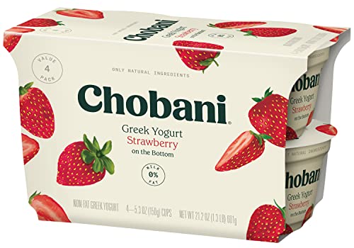 Chobani Non-Fat Greek Yogurt Strawberry on the Bottom for Dieters 5.3oz 4-Pack
Chobani Non-Fat Greek Yogurt Strawberry o