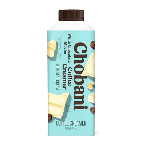 Chobani Coffee Creamer White Chocolate Mocha 24 fl oz for Coffee Lovers at Home Brewing Scene Rich Flavor & Smooth Textu